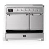 ILVE UMDIB40QNR3SSC Majestic III 40 inch Induction Range with 6 Elements, 3.82 cu. ft. Total Oven Capacity (Solid Door, Stainless Steel, Chrome)