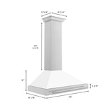ZLINE 48 in. Convertible Stainless Steel Range Hood with Stainless Steel Handle (KB4STX-48) [Color: White Matte]