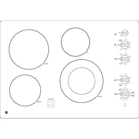 GE® 30" Built-In Knob Control Electric Cooktop
