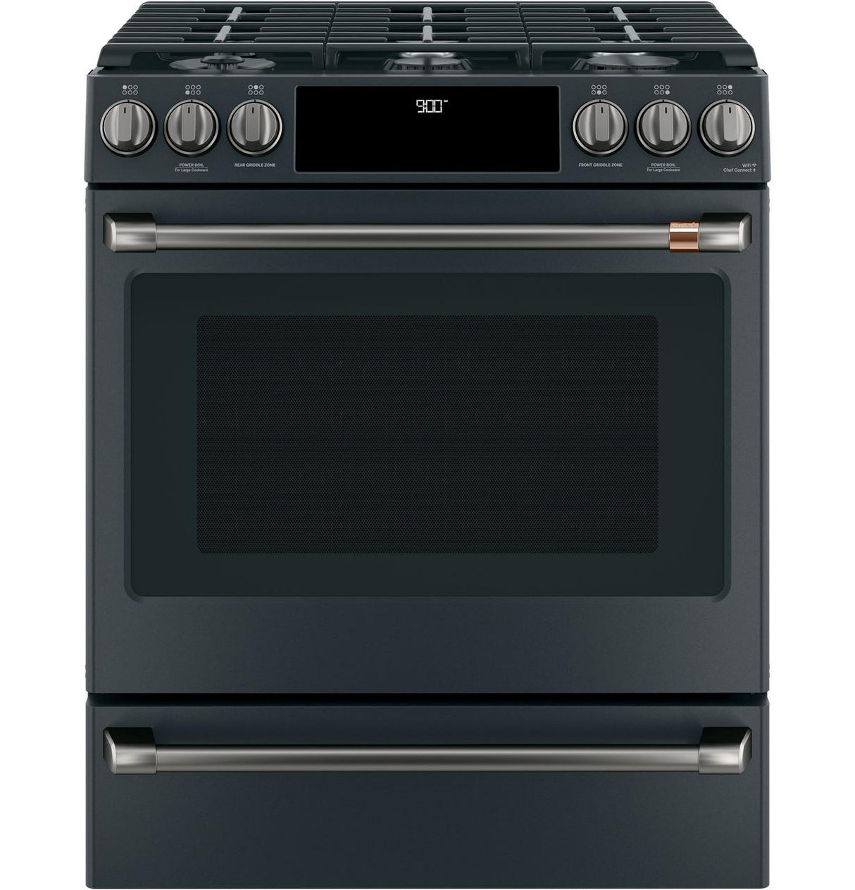 Café™ 30" Smart Slide-In, Front-Control, Dual-Fuel Range with Warming Drawer