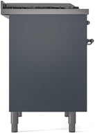 Nostalgie II 40 Inch Dual Fuel Liquid Propane Freestanding Range in Blue Grey with Chrome Trim