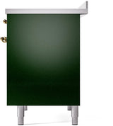 Nostalgie II 40 Inch Electric Freestanding Range in Emerald Green with Brass Trim