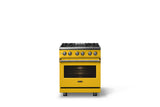 30"W. Dual Fuel Range (Finish: Daffodil, Trim: Polished Chrome, Fuel: Propane)