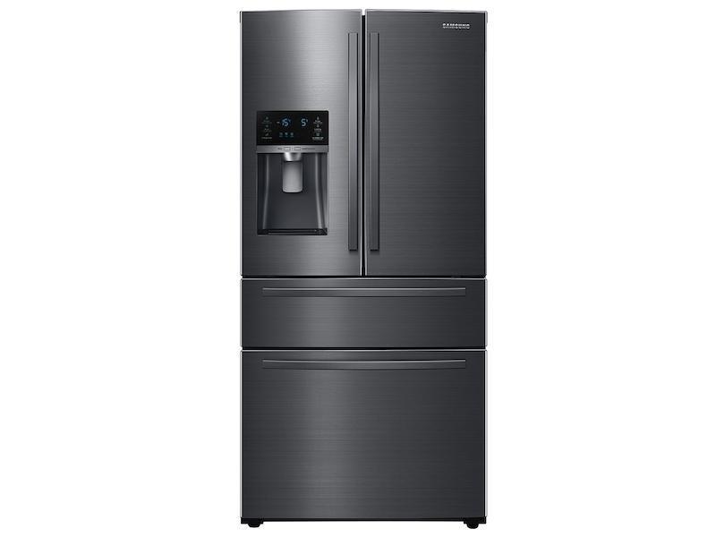 25 cu. ft. Large Capacity 4-Door French Door Refrigerator with External Water & Ice Dispenser in Black Stainless Steel