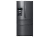 25 cu. ft. Large Capacity 4-Door French Door Refrigerator with External Water & Ice Dispenser in Black Stainless Steel