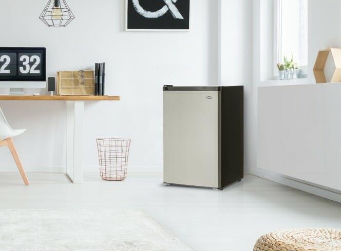Danby 4.5 cu. ft. Compact Fridge with True Freezer in Stainless Steel Look