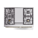 ILVE UND40FNMPBUG Nostalgie II Noblesse 40 inch Dual Fuel Range (Natural Gas, Triple Glass Door, Burgundy, Brass)