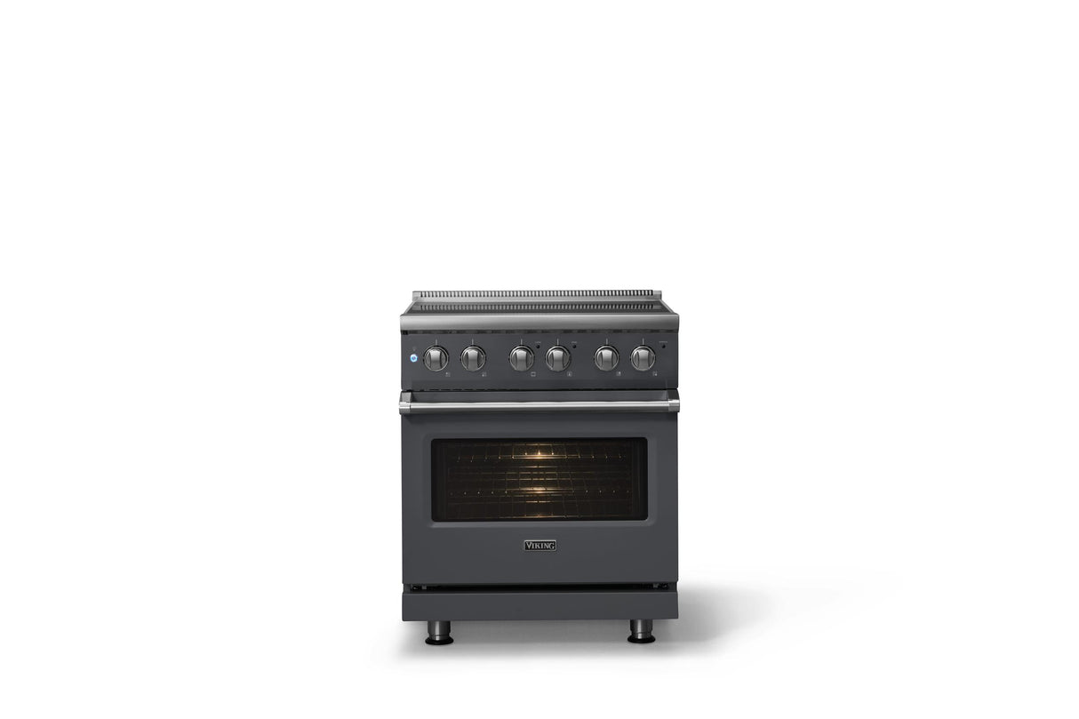 30"W. Electric Range (Finish: Cast Black, Trim: Polished Chrome)