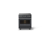30"W. Electric Range (Finish: Cast Black, Trim: Polished Chrome)
