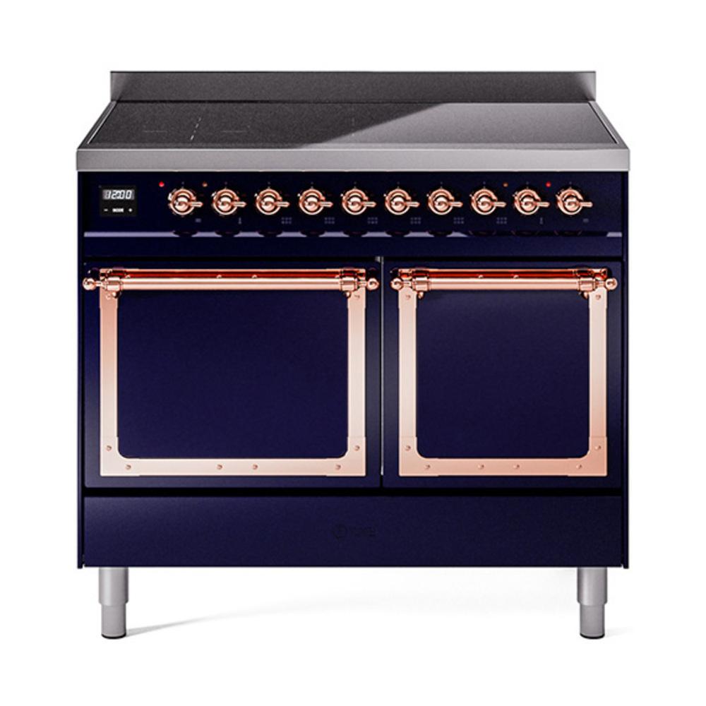 ILVE UNDI406QNMPMBP Nostalgie II Noblesse 40 inch Induction Range (Solid Door, Midnight Blue, Copper)