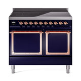 ILVE UNDI406QNMPMBP Nostalgie II Noblesse 40 inch Induction Range (Solid Door, Midnight Blue, Copper)