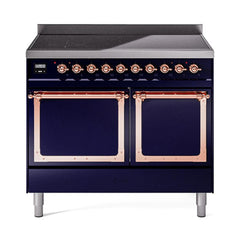 ILVE UNDI406QNMPMBP Nostalgie II Noblesse 40 inch Induction Range (Solid Door, Midnight Blue, Copper)