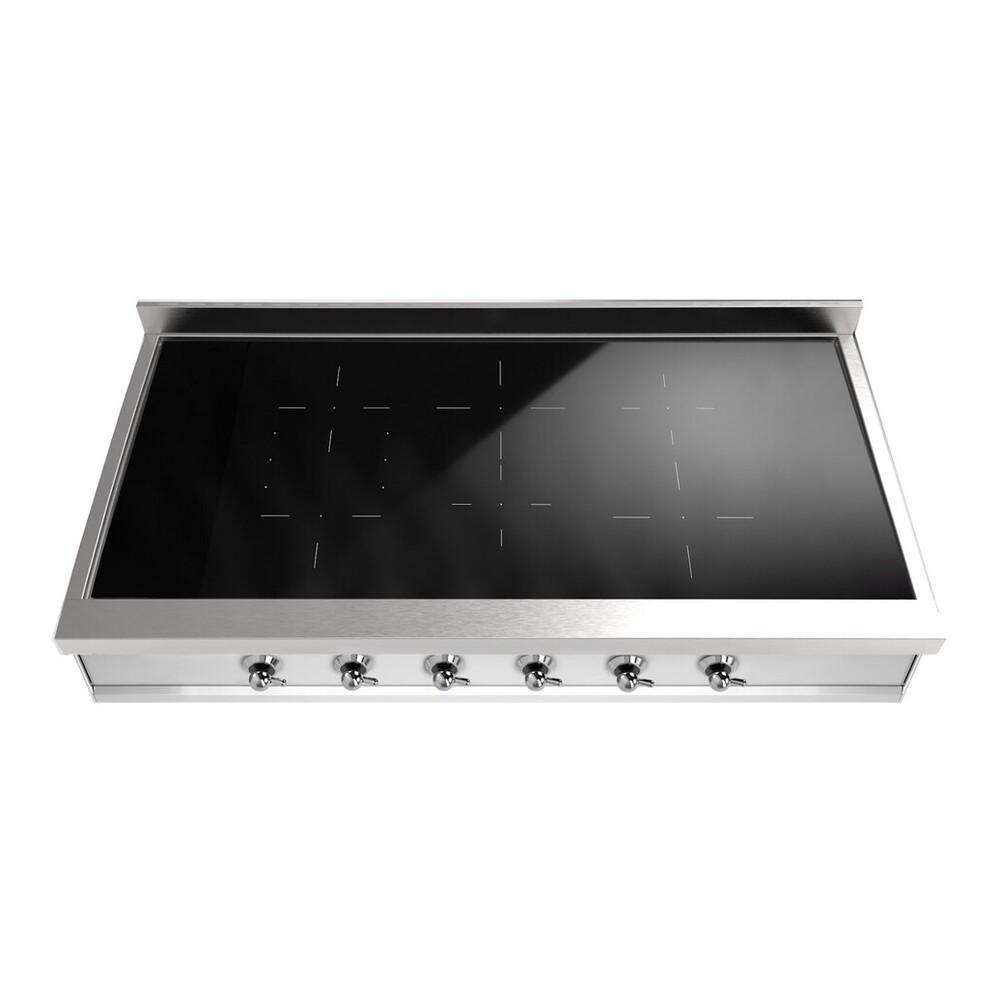 ILVE UHCPI486NSSC Nostalgie II 48 inch Built-In Induction Rangetop with 6 Elements, Stainless Steel (Chrome)