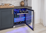 Presrv Beverage Cooler, 24in Under Cabinet, SS+Glass, Reverse Door, 1 Zone