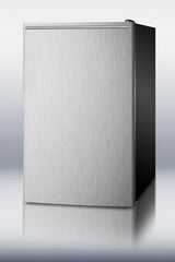 20" Wide Built-in Refrigerator-freezer With A Stainless Steel Door, Horizontal Handle and Black Cabinet