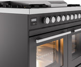 Professional Plus II 40 Inch Dual Fuel Natural Gas Freestanding Range in Matte Graphite with Trim