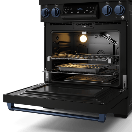 30 Inch Professional Lp Range With Tilt Panel Touch Control In Matte Black/blue  Gordon Ramsay Series