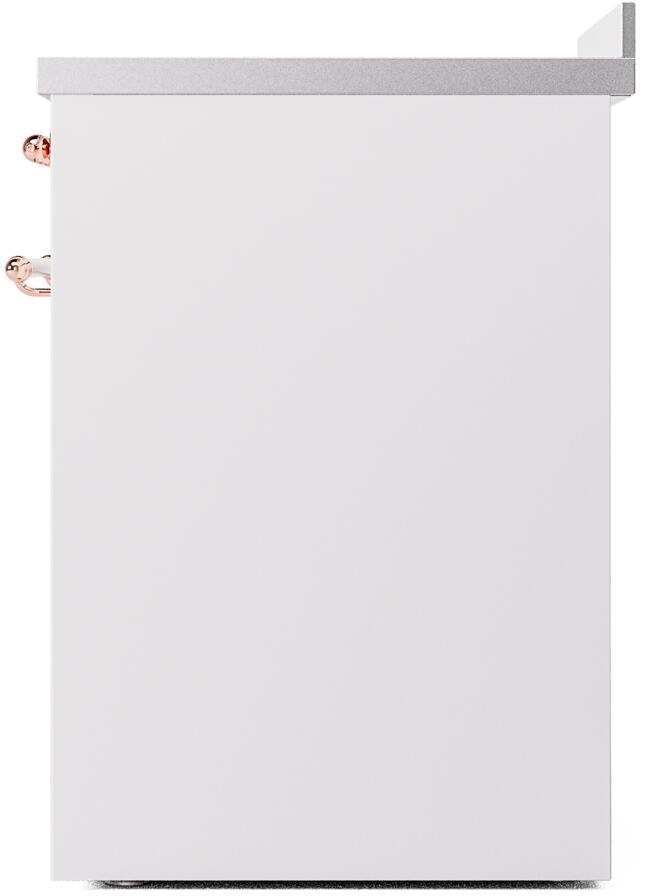 Nostalgie II 30 Inch Electric Freestanding Range in White with Copper Trim