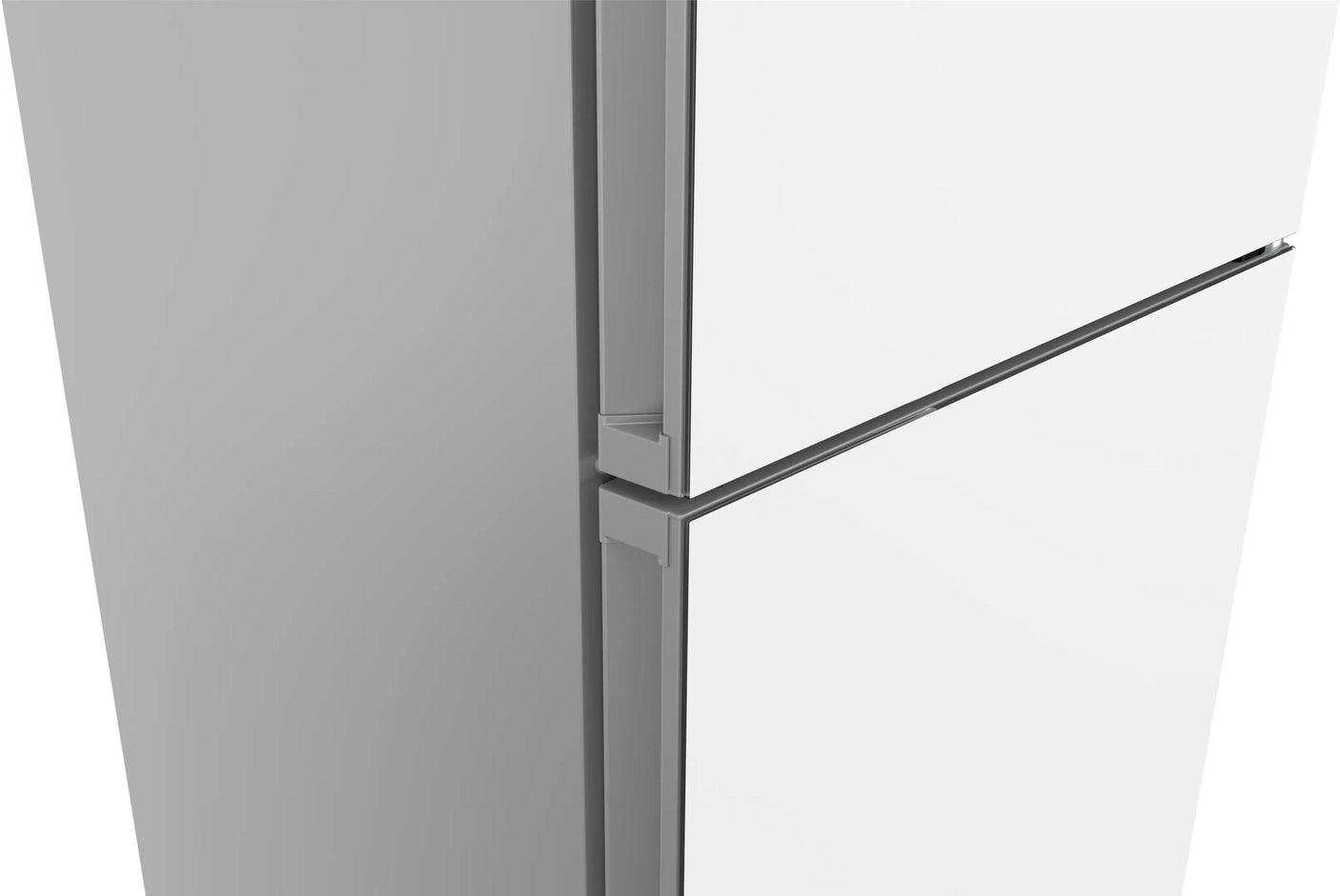 800 Series Free-standing fridge-freezer with freezer at bottom, glass door 24" White, Total No Frost