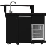 Forno All Aperto 62,600 BTU BBQ, 3 Stainless Steel Burners, Infrared Burners, Sink Module, Black Sintered Stone Countertops, Bar and Beverage Center