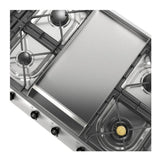 ILVE UHCP1265FNSSBLP Nostalgie II 48 inch Built-In Gas Cooktop with 8 Burners, Griddle, in Stainless Steel (Liquid Propane, Burnished)