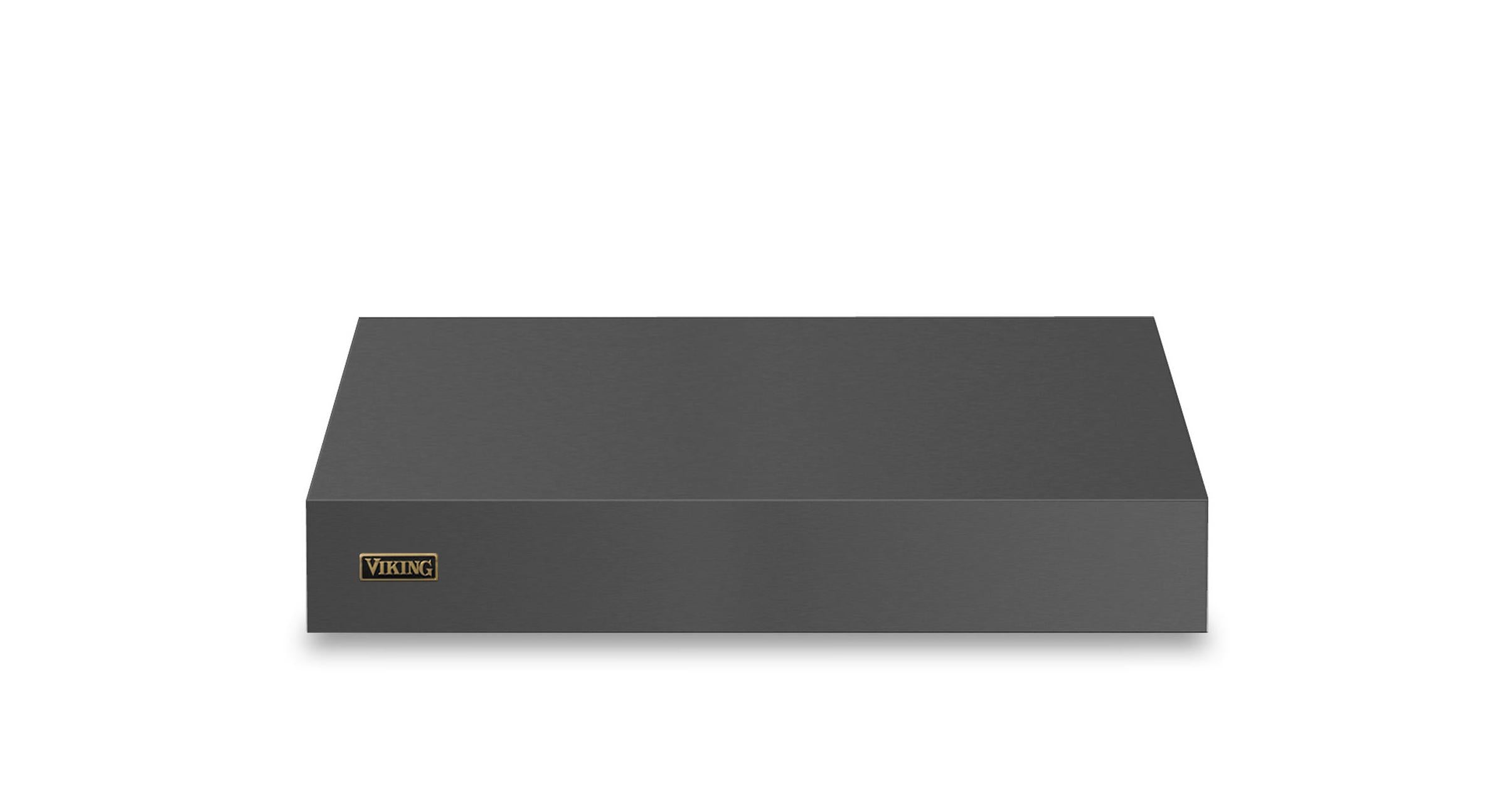 36"W. 12"H. Wall Hood + Ventilator (Finish: Damascus Gray, Trim: Brushed Brass)