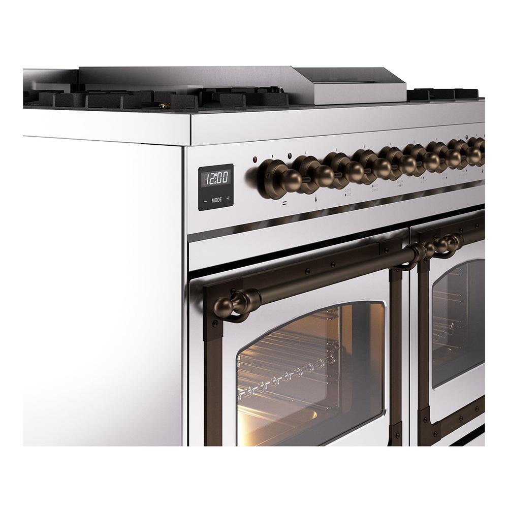 ILVE UND40FNMPSSB Nostalgie II Noblesse 40 inch Dual Fuel Range (Natural Gas, Triple Glass Door, Stainless Steel, Burnished)