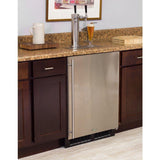 Marvel Built-In Indoor Twin Tap Beer Dispenser - Solid Panel Overlay Ready Door - Integrated Left Hinge