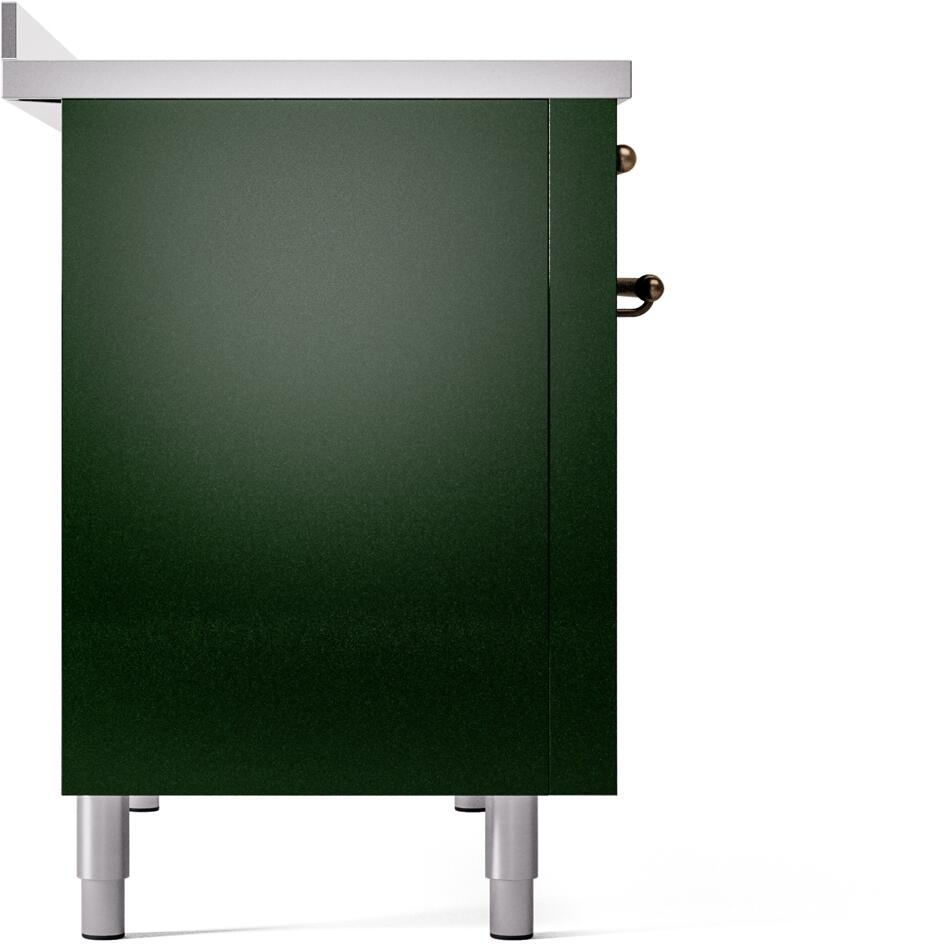 Nostalgie II 48 Inch Electric Freestanding Range in Emerald Green with Bronze Trim