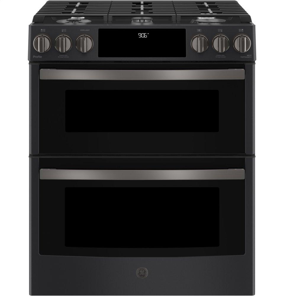 GE Profile™ 30" Smart Slide-In Front-Control Gas Double Oven Convection Range