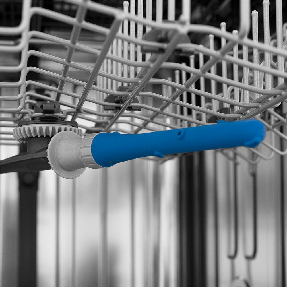 ZLINE Autograph Edition 24 in. Monument Series 3rd Rack Top Touch Control Tall Tub Dishwasher in Stainless Steel with Champagne Bronze Helix Handle, 45dBa (DWMTZ-30424-KCB)