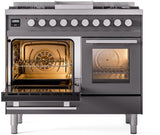 Professional Plus II 40 Inch Dual Fuel Liquid Propane Freestanding Range in Matte Graphite with Trim