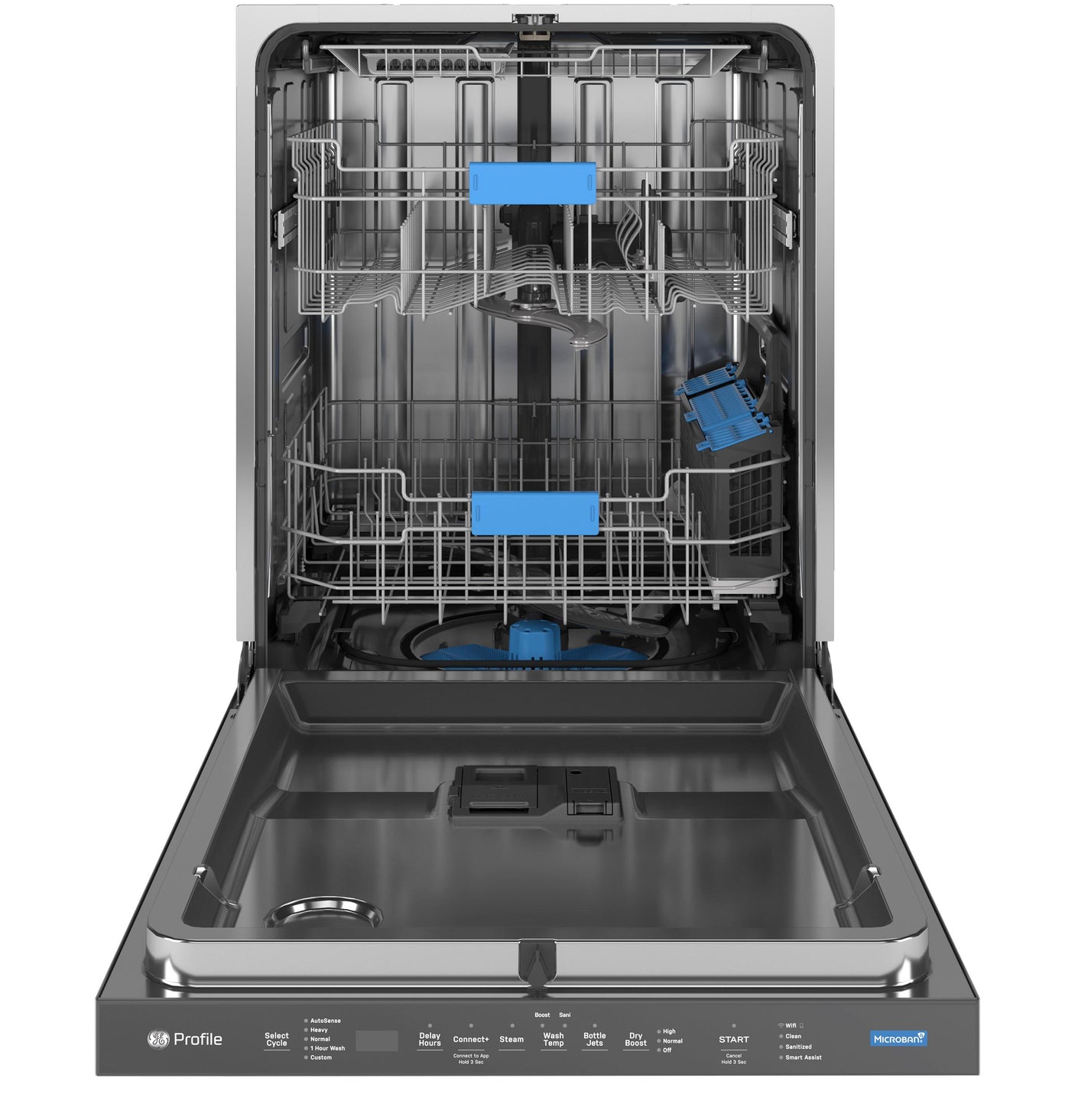 GE Profile™ ENERGY STAR® Fingerprint Resistant Top Control Stainless Interior Dishwasher with Microban™ Antimicrobial Technology