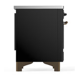 ILVE UMIB36NR3BKB Majestic III 36 inch Induction Range with 6 Elements, 3.5 cu. ft. Total Oven Capacity (Triple Glass Door, Glossy Black, Burnished)