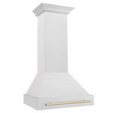 30 in. ZLINE Autograph Edition DuraSnow Stainless Steel Range Hood with DuraSnow Stainless Steel Shell and Handle (8654SNZ-30) [Color: Gold]