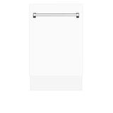 ZLINE 18" Tallac Series 3rd Rack Top Control Dishwasher with Traditional Handle, 51dBa [Color: White Matte]