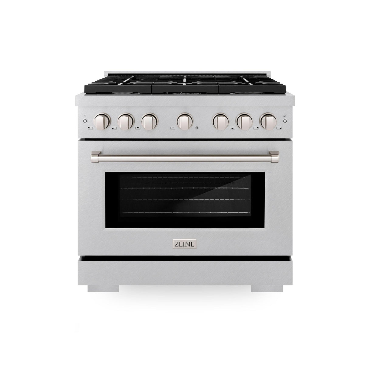 ZLINE 36 in. 5.2 cu. ft. 6 Burner Gas Range with Convection Gas Oven in DuraSnow' Stainless Steel (SGRS-36)