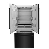 ZLINE 36" 19.6 cu. ft. Built-In 3-Door French Door Freezer Refrigerator with Internal Water and Ice Dispenser in Black Stainless Steel (RBIV-BS-36)