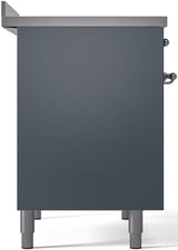 Nostalgie II 40 Inch Electric Freestanding Range in Blue Grey with Chrome Trim