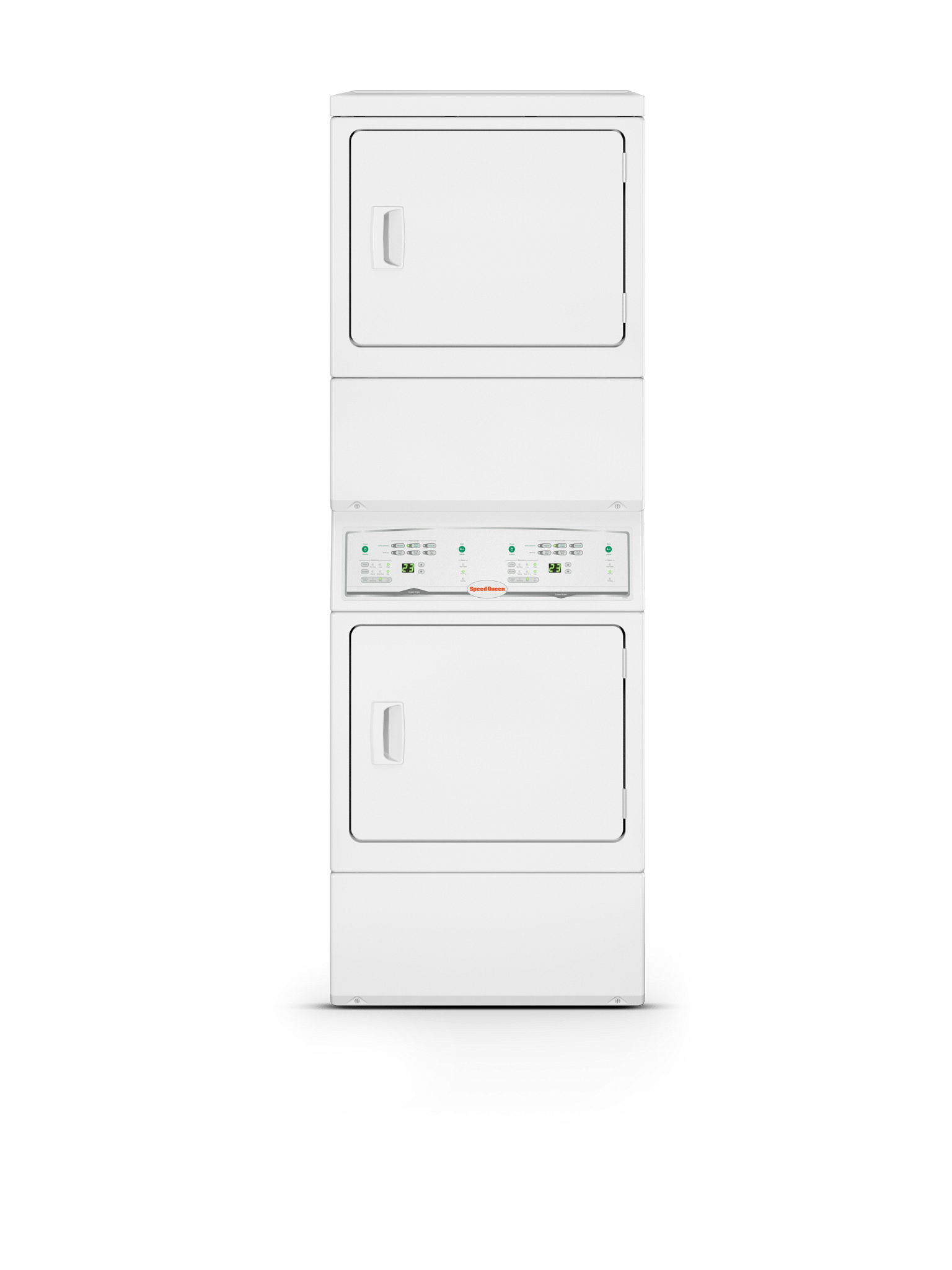 Commercial Gas, Non-Vended Stacked Dryers with Electronic Control