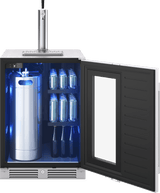 Presrv Kegerator & Beverage Cooler, 24in Under Cabinet, SS+Glass, Reverse Door, 1 Zone