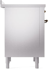 Nostalgie II 36 Inch Electric Freestanding Range in Stainless Steel with Bronze Trim
