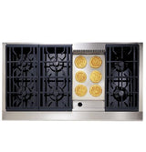 GE Monogram® 48" Professional Range with 6 Burners and Griddle (Liquid Propane)