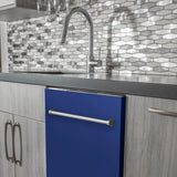 ZLINE 24 in. Top Control Dishwasher with Stainless Steel Tub and Traditional Style Handle, 52dBa (DW-24) [Color: Blue Matte]