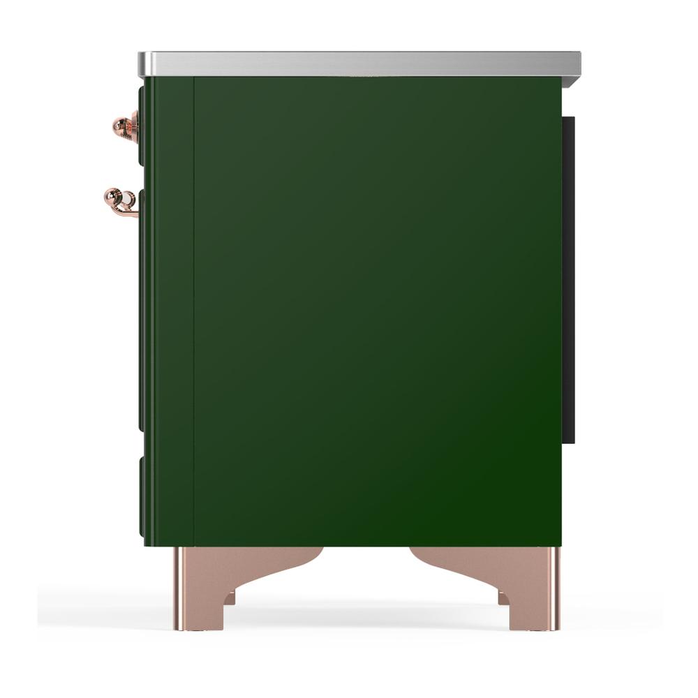 ILVE UMDIB40NR3EGP Majestic III 40 inch Induction Range with 6 Elements, 3.82 cu. ft. Total Oven Capacity (Triple Glass Door, Emerald Green, Copper)