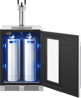 Presrv Kegerator & Beverage Cooler, 24in Under Cabinet, SS+Glass, Reverse Door, 1 Zone
