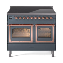 ILVE UNDI406NMPBGP Nostalgie II Noblesse 40 inch Induction Range (Triple Glass Door, Blue Grey, Copper)