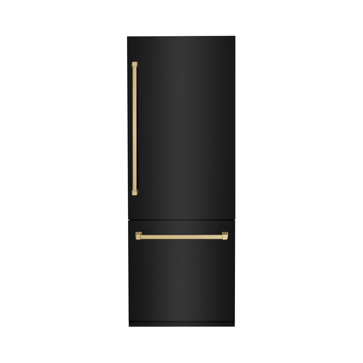 ZLINE 30" Autograph Edition 16.1 cu. ft. Built-in 2-Door Bottom Freezer Refrigerator with Internal Water and Ice Dispenser in Black Stainless Steel with Champagne Bronze Accents (RBIVZ-BS-30-CB)