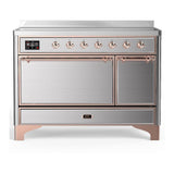 ILVE UMIB48QNR3SSP Majestic III 48 inch Induction Range with 6 Elements, 5.02 cu. ft. Total Oven Capacity (Solid Door, Stainless Steel, Copper)