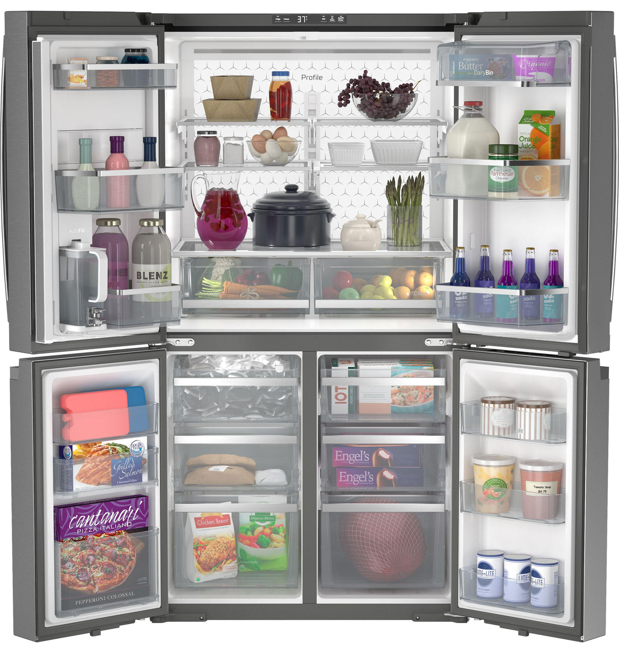 GE Profile™ ENERGY STAR® 28.3 Cu. Ft. Quad-Door Refrigerator with Dual-Dispense AutoFill Pitcher